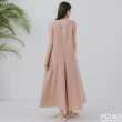 【MO-BO】陽光下亞麻排釦洋裝
