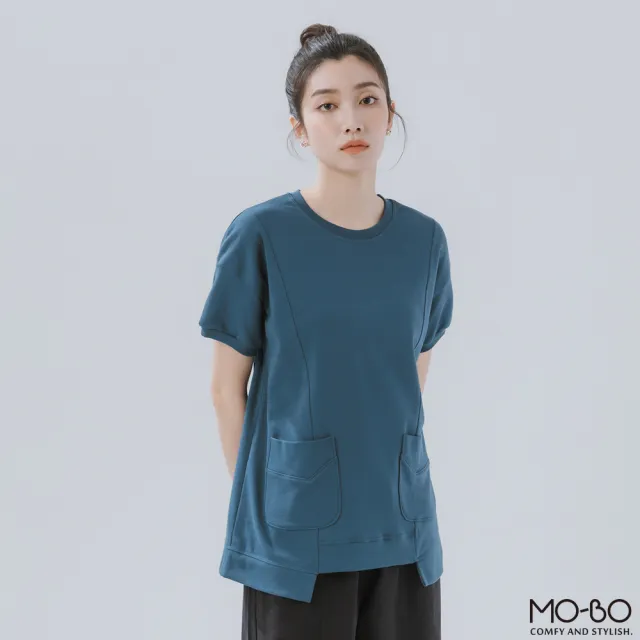 【MO-BO】MIT涼感口袋階梯造型上衣