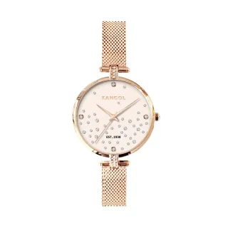【KANGOL】英國袋鼠│細緻璀璨碎鑽錶 / 手錶 / 腕錶 - KG72232-33Z(玫瑰金)