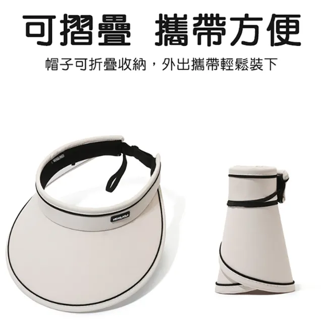 【魚樂】大帽沿可折疊防曬空頂帽 2頂