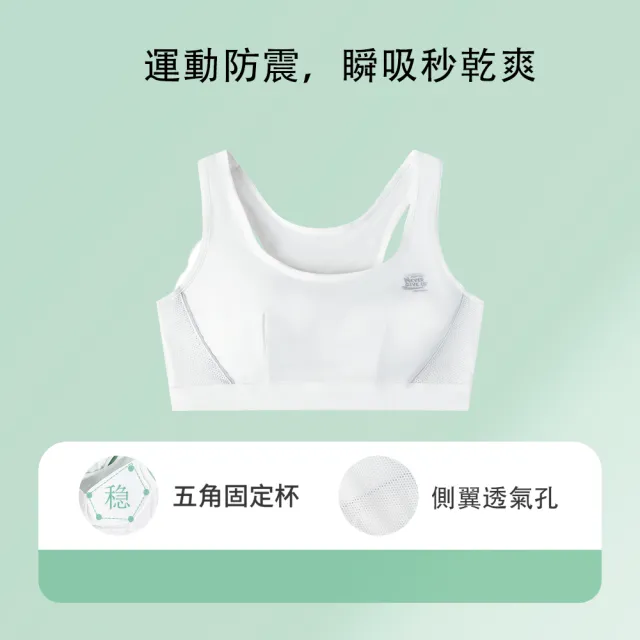 【YOIIE 良の居家】兩件組 冰感速乾不悶熱 吸濕排汗運動型保護內衣(第二階段無鋼圈款 運動少女風背心款)