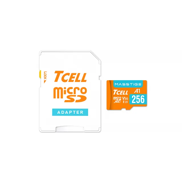 【TCELL 冠元】5入組-MASSTIGE A1 microSDXC UHS-I U3 V30 100MB 256GB 記憶卡