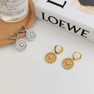 【UME.Acce】夢中網鑲鑽耳扣耳環/韓劇同款純銀耳針 耳環 耳扣式 耳扣耳環 補夢網 垂墜耳