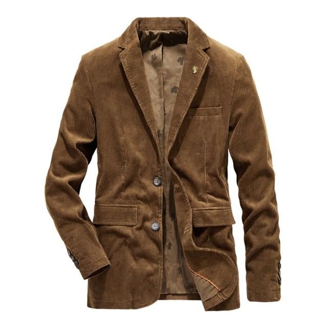 【巴黎精品】現貨+預購 西裝外套休閒西服(寬鬆燈芯絨條紋修身男外套4色a1ck9)