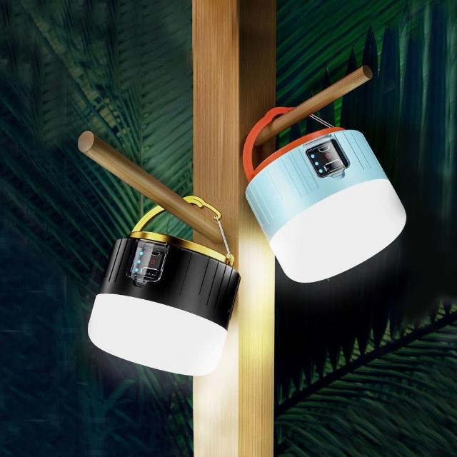 LED太陽能露營燈2入(買一送一/照明燈/帳篷燈/野營燈/停電燈/登山燈/吊掛燈)