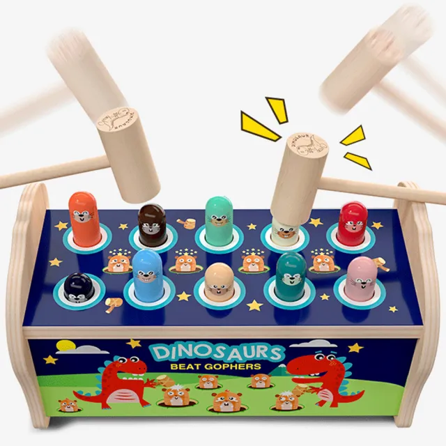 【i-smart】木製恐龍打地鼠玩具(益智玩具 桌遊 鍛鍊腦力開發和手眼協調)