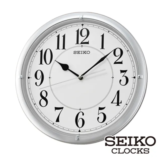 【SEIKO 精工】歐風文字靜音掛鐘 QXA637G.QXA637P.QXA637S(塑膠外殼 靜音機芯 3色可選 SK048)