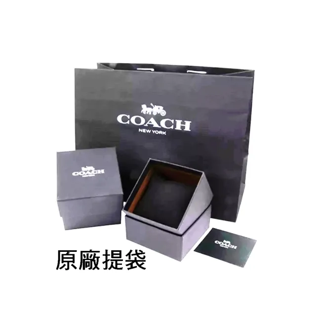 【COACH】官方授權C2 時尚經典黑色皮帶腕錶 錶徑32mm-贈高級9入首飾盒(CO14501728)