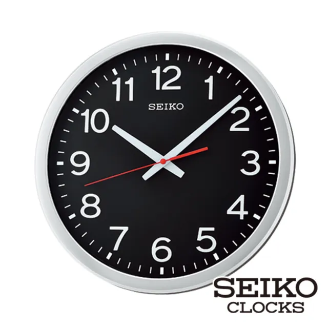 【SEIKO 精工】35cm靜音簡約風時尚掛鐘時鐘 QXA732S.QXA732W(塑膠外殼 靜音 直徑35cm 黑白簡約 SK048)