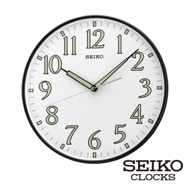 【SEIKO 精工】夜光數字指針靜音掛鐘時鐘QXA521K(夜光 靜音 直徑30cm SK048)