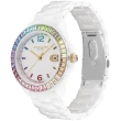 【COACH】官方授權C2 Greyson 彩色水晶C字陶瓷女錶-白 錶徑36mm-贈高級9入首飾盒(CO14504019)