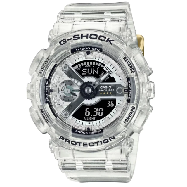 【CASIO 卡西歐】G-SHOCK 40週年限定 獨特透視錶面 半透明 八角形錶殼 GMA-S114RX-7A_45.9mm