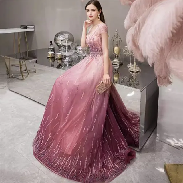 【女神婚紗禮服】高端仙氣夢幻高貴氣質宴會晚禮服 PLGZ-22(婚紗攝影 表演禮服)