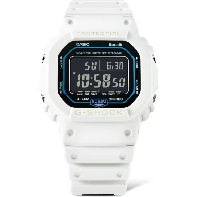 【CASIO 卡西歐】G-SHOCK 穿越時空 白色經典方型 DW-B5600SF-7_42.8mm