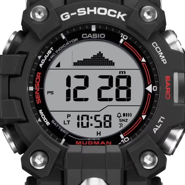 【CASIO 卡西歐】G-SHOCK  Master of G 系列 MUDMAN 防泥結構 太陽能電力 電子錶_GW-9500-1_52.7mm