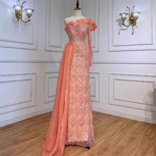 【女神婚紗禮服】高端法式輕奢修身宴會晚禮服 LA71649 桃色(敬酒服 新娘服)