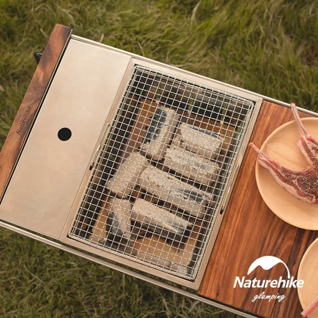 【Naturehike】野穀不銹鋼折疊燒烤架 加大款 CJ006(台灣總代理公司貨)