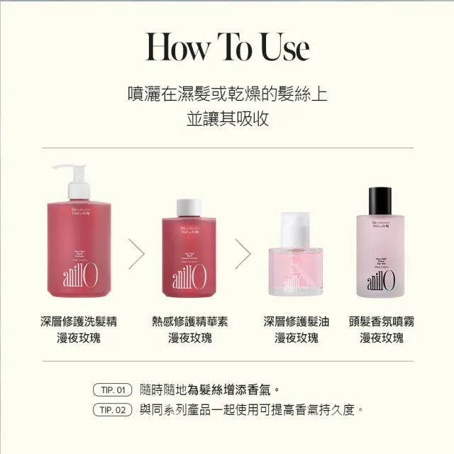 【ANILLO】漫夜玫瑰 頭髮香氛噴霧 100ml(滋潤髮絲)