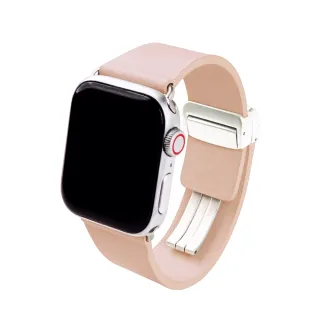 【COMPLE】Apple Watch 錶帶專屬強化晶片 悠遊卡官方授權天然皮革悠遊卡錶帶 38/40/41mm(櫻花粉)
