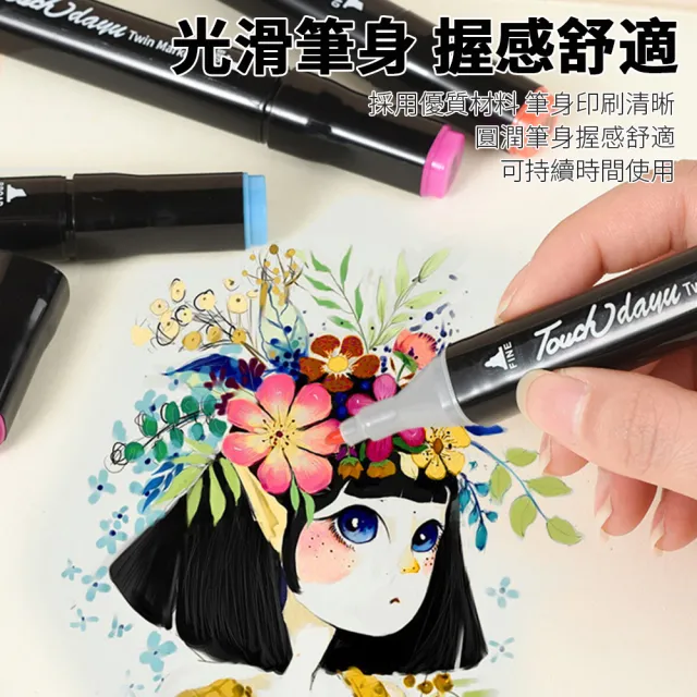 彩色雙頭油性馬克筆套裝 48色(畫筆 彩色筆 繪畫筆 麥克筆)