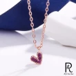 【RJ New York】紅寶晶鑽甜美時尚心形鎖骨項鍊(2色可選)