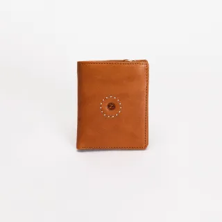 【ZODENCE 佐登司】SAXON義大利植鞣革直立簡式短夾(駝)