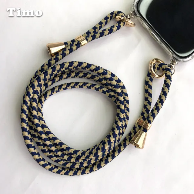 【Timo】iPhone/安卓 手機通用款 雙釦棉繩背帶組