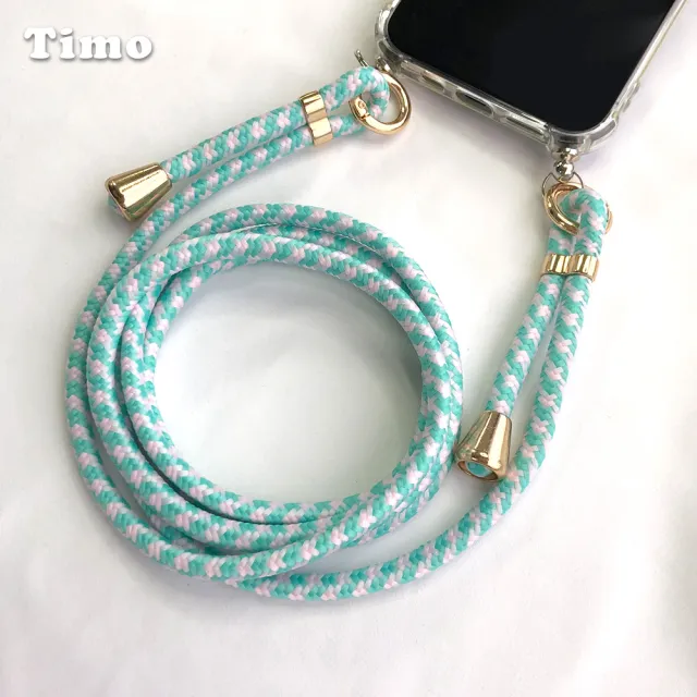 【Timo】iPhone/安卓 手機通用款 雙釦棉繩背帶組