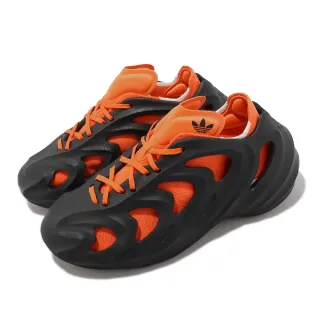 【adidas 愛迪達】休閒鞋 adiFom Q 男鞋 黑 橘 可拆 鏤空 洞洞鞋 襪套 三葉草 愛迪達(HP6581)