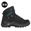 【LOWA】女 中筒多功能健行鞋 寬楦 灰黑/藍綠 RENEGADE GTX MID Ws WIDE(防水登山鞋/軍用鞋/健行鞋)