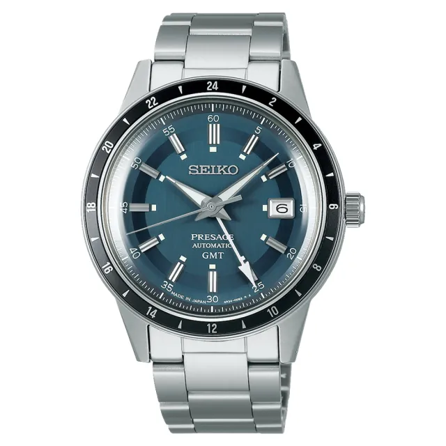 【SEIKO 精工】Presage 60年代復刻GMT機械男錶-藍x銀/40.8mm(SSK009J1/4R34-00B0B)