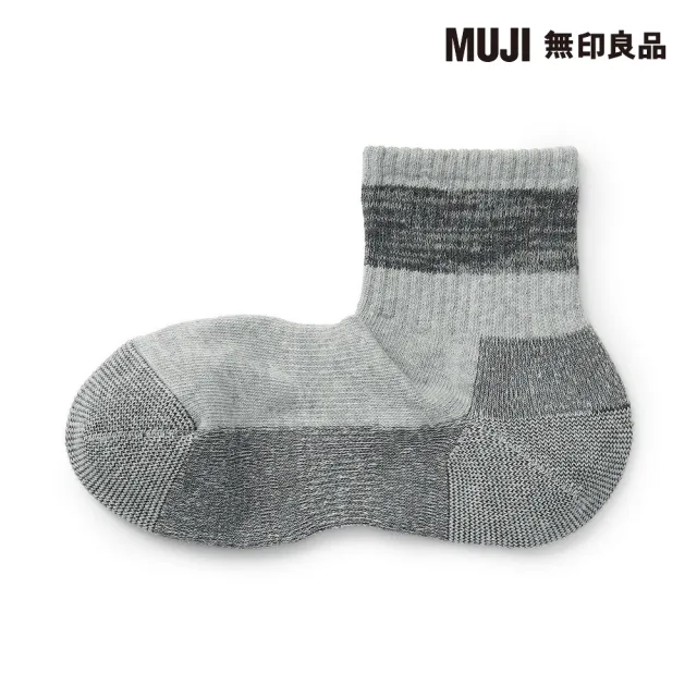 【MUJI 無印良品】男棉混足底圈絨厚織直角短襪(共4色)