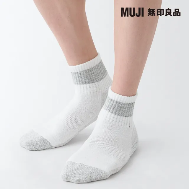 【MUJI 無印良品】男棉混足底圈絨厚織直角短襪(共4色)