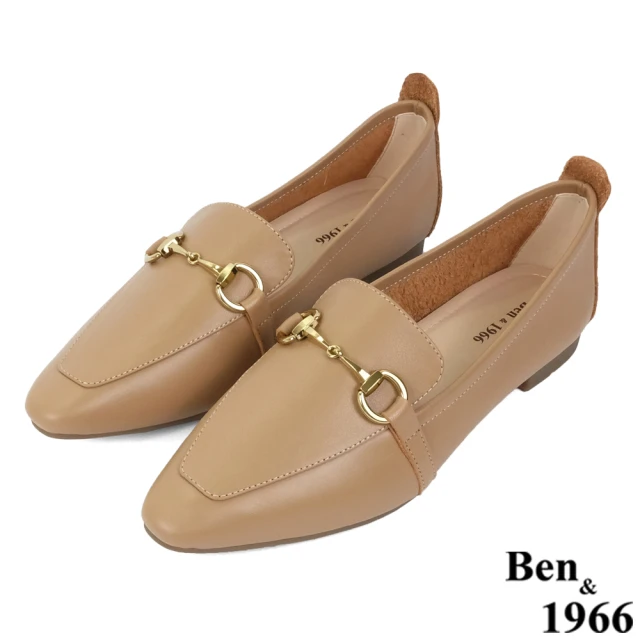 【Ben&1966】高級頭層牛皮簡約馬銜釦樂福鞋-太妃糖棕236172