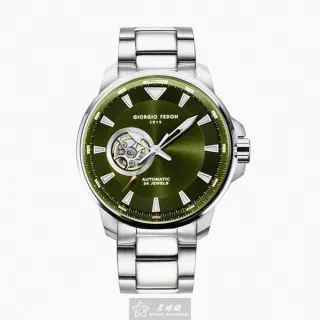 【GIORGIO FEDON 1919】GiorgioFedon1919手錶型號GF00120(墨綠色錶面銀錶殼銀色精鋼錶帶款)