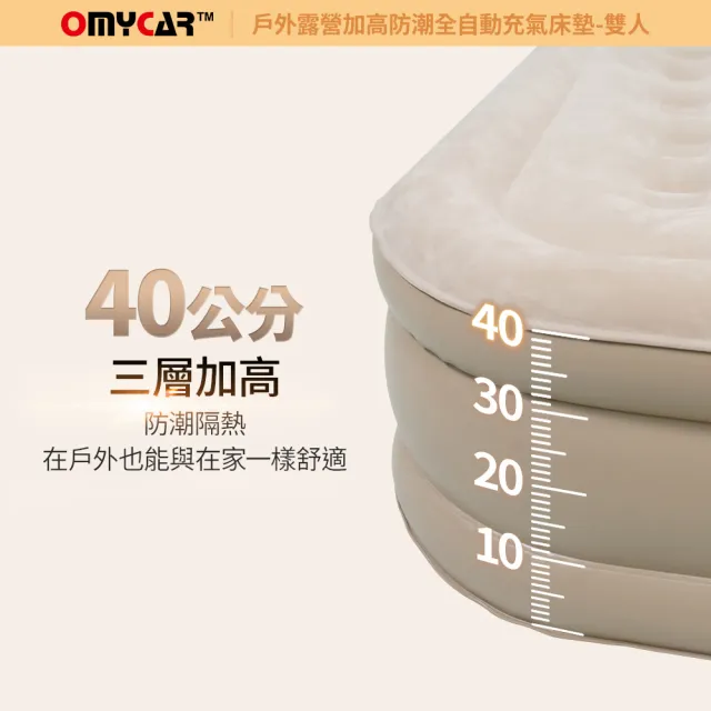【OMyCar】加高全自動充氣床墊-雙人(充氣床 雙人床墊 露營床墊)