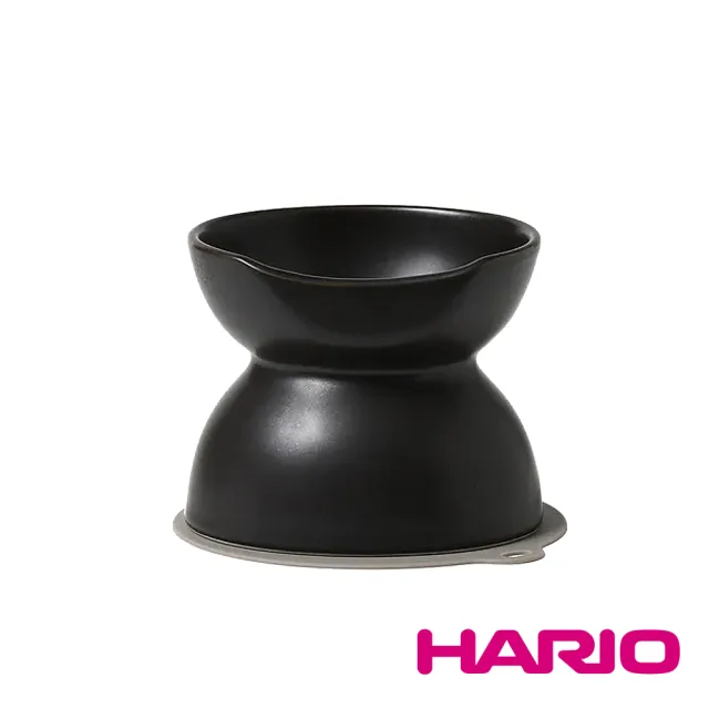 【HARIO】INK小型犬雙用磁碗(霧黑色/灰米色)