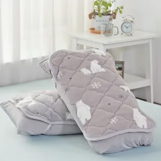 【BELLE VIE】北極熊-防靜電吸濕發熱保暖枕墊/2入組(45x65cm)