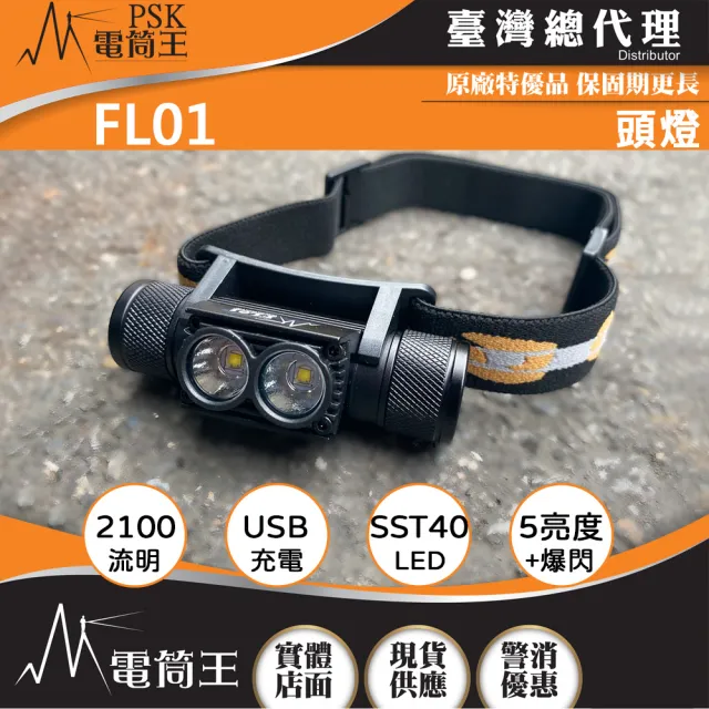 【PSK 電筒王】FL01(2100流明 159米 工作頭燈 平價頭燈 USB-C 充電)