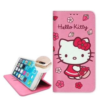 【SANRIO 三麗鷗】SONY Xperia 1 V Hello Kitty 櫻花吊繩款彩繪側掀皮套