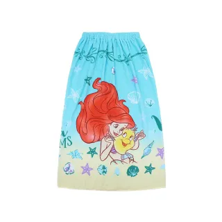 【Marushin 丸真】迪士尼 小美人魚 可圍式兒童浴巾 M 80*110cm 海洋世界