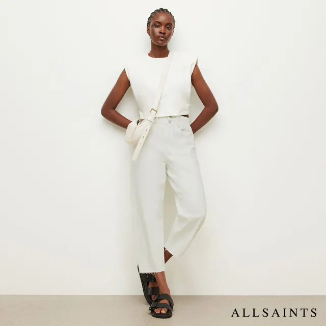 【ALLSAINTS】HARLEY 率性高腰水洗直筒牛仔褲-白 WE842W(直筒版型)