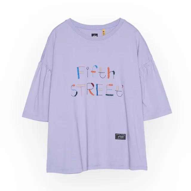 【5th STREET】女裝 短t 短袖 上衣 t恤 TEE 寬版 logo 紫色(570944)