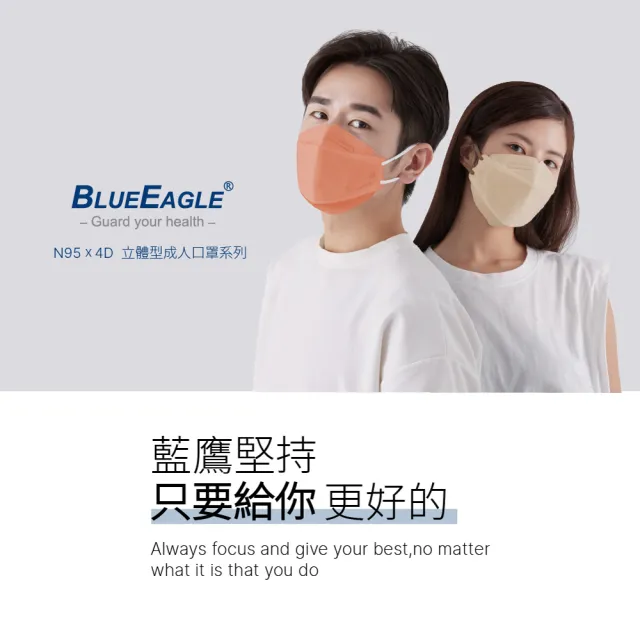 【藍鷹牌】N95 4D立體型醫療成人口罩 10片x4盒(14色可選)