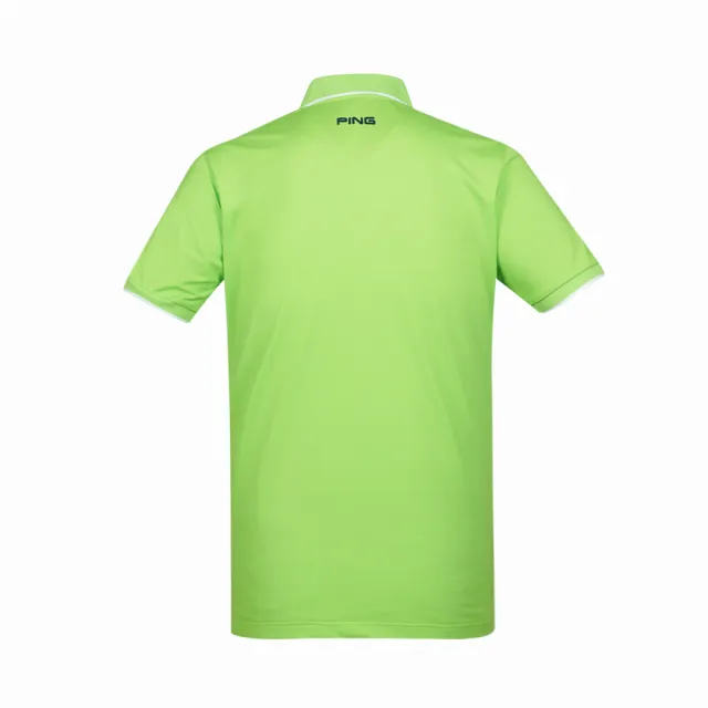 【PING】男款海洋圖騰吸濕排汗抗UV短袖POLO衫-綠(GOLF/高爾夫球衫/PA17110-43)