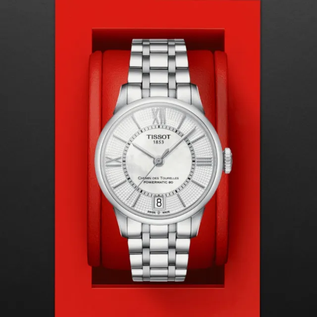 【TISSOT 天梭 官方授權】TOURELLES 杜魯爾系列 機械腕錶 / 32mm 母親節 禮物(T0992071111800)