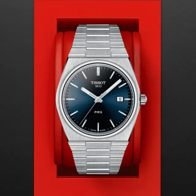 【TISSOT 天梭 官方授權】PRX系列 1970年代復刻 潮男必備 時尚腕錶 母親節 禮物(T1374101104100)