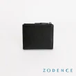 【ZODENCE 佐登司】GEOFF 進口真皮直立零錢袋8卡短夾(黑)