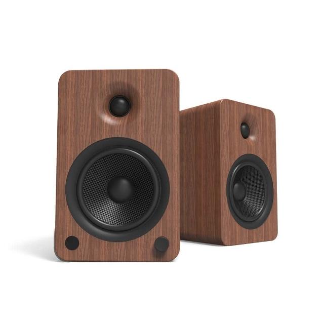 【Kanto】YU6 藍牙立體聲書架喇叭(深色胡桃木紋款)