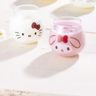 【金正陶器】Hello Kitty 美樂蒂 日本製不倒翁玻璃杯 320ml(平輸品)